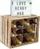 Kistenkolli Altes Land Henry Flaschenregal 12er Holz geflammt (50x40x30cm)