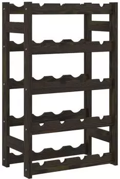vidaXL Weinregal 20 Flaschen Schwarz Massivholz Kiefer (373401)