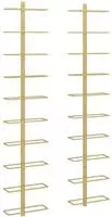 vidaXL Wand-Weinregale f&uuml;r 10 Flaschen 2 Stk. Golden Metall