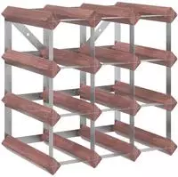 vidaXL Weinregal f&uuml;r 12 Flaschen Braun Massivholz Kiefer