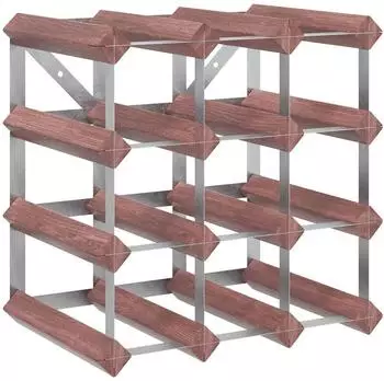 vidaXL Weinregal f&uuml;r 12 Flaschen Massivholz Kiefer Braun (340891)