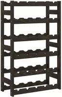 vidaXL Weinregal f&uuml;r 30 Flaschen Schwarz Massivholz Kiefer
