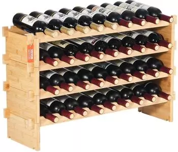 VEVOR Weinregal 4-stufig 36 Flaschen Bambus (OPX-KWR436)