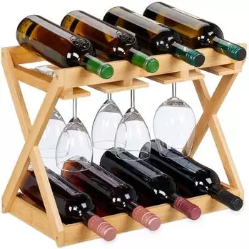 Relaxdays Weinregal mit Glashalter
