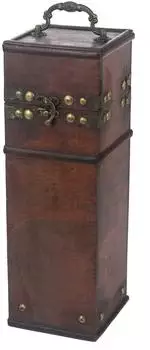 HMF Vintage Weinbox mit Deckel, Holz, 1 Flasche, Hochformat, Frankreich (VWB-FRA-HF-01)