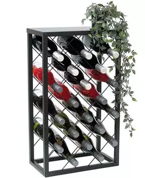 DanDiBo Weinregal stehend, Metall schwarz, 68cm, 20 Flaschen (96434)