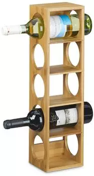 Relaxdays Weinregal 5 Etagen Bambus, 3er-Set