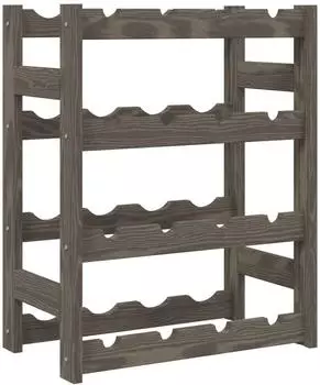 vidaXL Weinregal f&uuml;r 16 Flaschen, Grau, Massivholz Kiefer (373378)