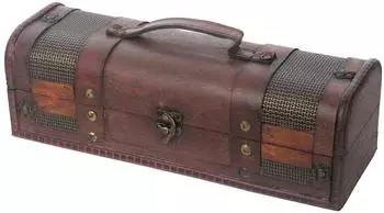 HMF Vintage Deko Weinbox mit Deckel, Holz, 1 Flasche, Querformat Portugal (VWB-PRT-QF-01)