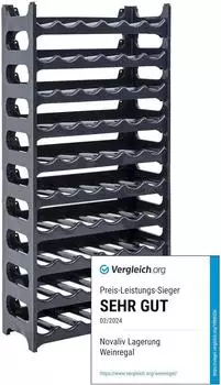 Novaliv Flaschenregal f&uuml;r 60 Flaschen, Kunststoff, stapelbar, Anthrazit