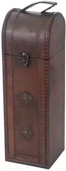 HMF Vintage Deko Weinbox mit Deckel aus Holz, 1 Flasche, Hochformat, Italien (VWB-ITA-HF-01)