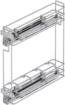 Emuca Ausziehbarer Flaschenhalter 2 Ebenen, Stahl, verchromt, 150mm Modul (8977411)