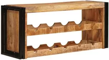 vidaXL Weinregal Braun 100x45x33cm Massives Grobes Mangoholz