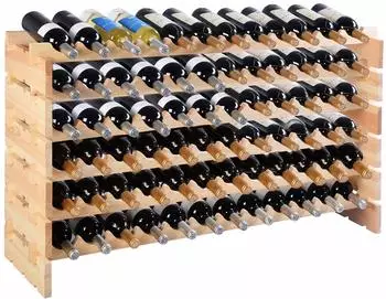 Costway Weinregal Massivholz, 72 Flaschen, 6 Ebenen (HW51130)