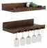 MCW Weinregal P22 2er-Set Wandregal, 6 Flaschen/15 Gläser, Holz braun, 61x28cm (MCW-P22)