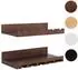 MCW Weinregal P22 2er-Set Wandregal, 6 Flaschen/15 Gläser, Holz braun, 61x28cm (MCW-P22)
