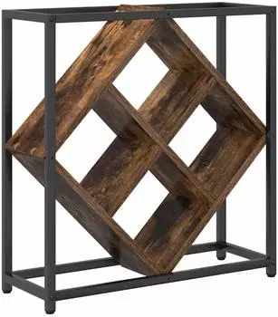 vidaXL Weinregal Ger&auml;ucherte Eiche Metallrahmen Holzb&ouml;den 51x18x52,5cm (868221)