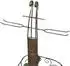 Moebel Direkt Online Claus Flaschenregal Musikinstrument-Motiv Metall/Holz antik 40x106x20cm (036-2273)