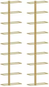 vidaXL Wand-Weinregal 9 Flaschen Eisen Gold 2er-Set (340903)