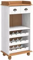 vidaXL Weinschrank ASKIM Wei&szlig; mit Honigoberfl&auml;che 57 x 37 x 114 cm