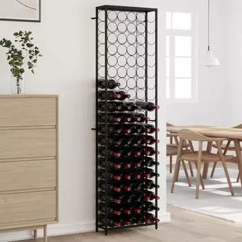 vidaXL Weinregal 95 Flaschen, Schmiedeeisen, schwarz, 54x18x200cm (358368)