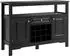 Costway Sideboard mit Türen, Schubladen und Weinregal (12 Fächer), schwarz (HW55015BK)
