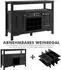 Costway Sideboard mit Türen, Schubladen und Weinregal (12 Fächer), schwarz (HW55015BK)