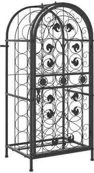 vidaXL Weinregal 33 Flaschen, Schmiedeeisen, schwarz, 45x36x100cm (358369)