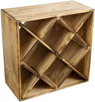 Kistenkolli Altes Land Weinregal "Raute" geflammt 52x52cm