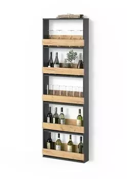 Livinity Regusa Weinglasregal 5 Fächer, Goldkraft Eiche/Anthrazit, 60x180cm (55937)