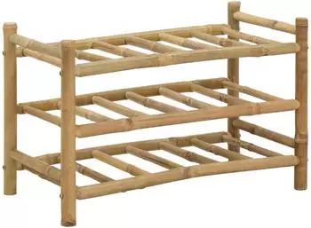 vidaXL Weinregal Bambus, natur, 57x29,5x36cm