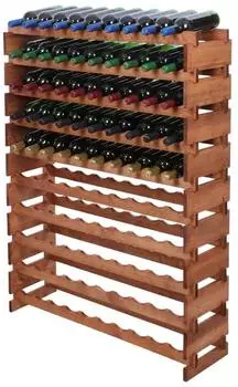 Proregal VINOTECA FLEX PRO Weinregal, Kiefer massiv, braun, 100 Flaschen, 135x103x28cm (PR_RW41-191)