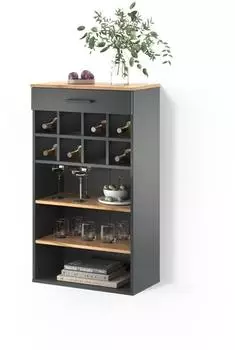 Livinity Weinregal Regusa Goldkraft Eiche/Anthrazit, 10 F&auml;cher, 60x106x34,5cm (800001620232)