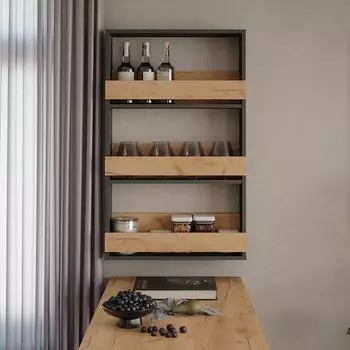 VICCO Repose Weinglasregal goldene Eiche/anthrazit, 60x98cm (55583)
