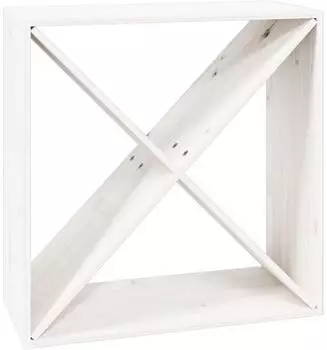 vidaXL Weinregal Kiefernholz massiv, weiß, 62x25x62cm