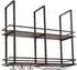 en.casa Weinregal Hubro mit Glashalter, Metall, 100x30x85cm, schwarz/Walnussoptik (Hubro)