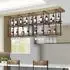 en.casa Weinregal Hubro mit Glashalter, Metall, 100x30x85cm, schwarz/Walnussoptik (Hubro)