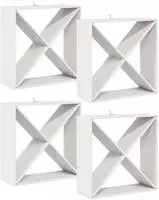 vidaXL Weinregal 4 Stk. Wei&szlig; 62 x 25 x 62 cm Massives Kiefernholz