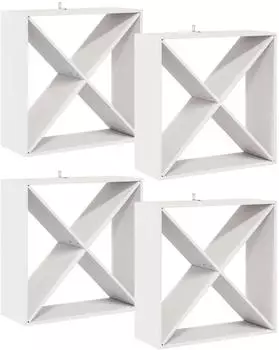 vidaXL Weinregal 4er-Set, weiß, Kiefernholz, 62x25x62cm (893317)