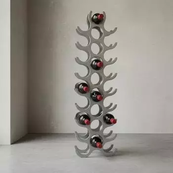 KADIMA DESIGN Weinregal Flammen Aluminium, 27 Flaschen, 31x14x98cm (4251745764443)