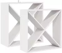 vidaXL Weinregal 2 Stk. Wei&szlig; 62 x 25 x 62 cm Massives Kiefernholz
