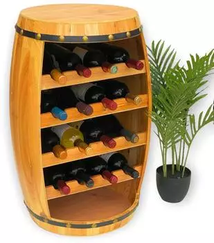 DanDiBo Weinregal Weinfass Holz, natur, 70cm (990371)