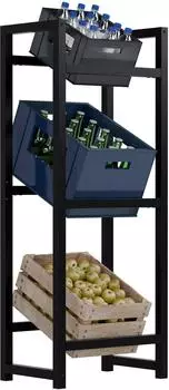 CLP Stack Getränkekistenständer Metall, schwarz, 116x47x31cm (151981601)