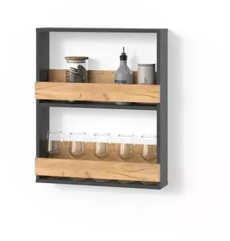 Livinity Regusa Weinglasregal Goldkraft Eiche/Anthrazit 60x72cm (55928)