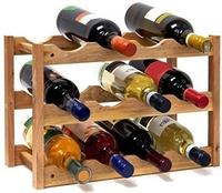 Relaxdays - Weinregal Klein, Flaschenregal Mit 3 Ebenen F&uuml;r 12 Flaschen Wein, H X B