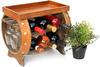 DanDiBo Weinregal Holz Weinfass Braun 33 cm 9064 Bar Flaschenregal Flaschenständer Klein Fass Holzfass mit Glashalter