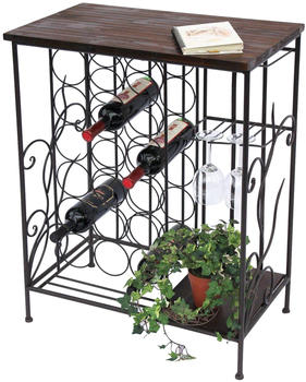 DanDiBo Weinregal HX12977 Flaschenständer 83 cm Metall und Holz Flaschenhalter Regal Bar 4260407930362