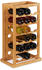 Relaxdays Weinregal, platzsparende Weinablage für 18 Flaschen, Flaschenregal aus Bambus, HBT 66,5 x 39 x 25,5 cm, natur