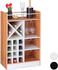 Relaxdays Weinregal mit Glashalter, 22 Flaschen, freistehend, Wein und Sekt, Hausbar HxBxT: 96 x 63 x 35 cm, braun