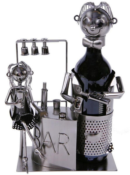 Dynamic24 Bar-Butler Barkeeper Metall Silber Geschenk Bar Weinhalter Flaschenständer